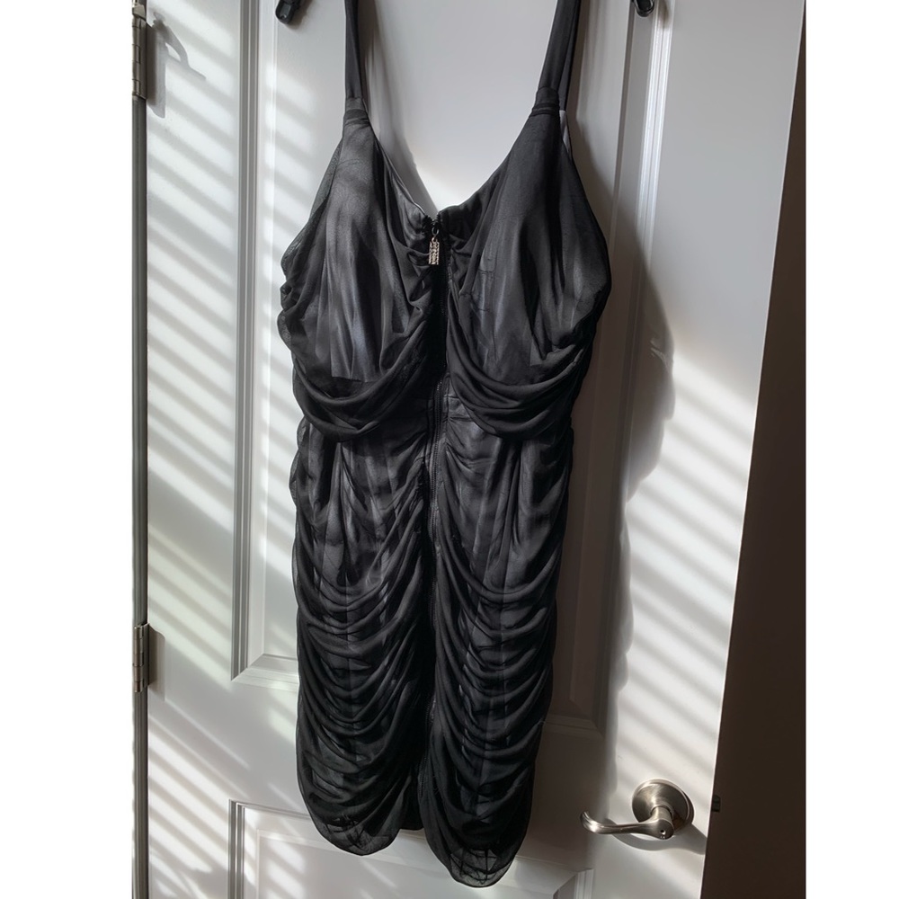 Black zip front dress